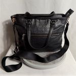 DKNY  Black Faux Leather Tote Bag Shoulder Crossbody Zippered Work Purse Photo 3