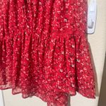 Lucky Brand  Red Floral Blouse babydoll Prairie fairy Peasant boho top sz XS Photo 1