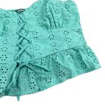 Wild Fable  lace peplum too in teal Photo 4