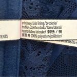 Victoria's Secret Victoria’s Secret Dream Angels Unlined Embroidered Lace Up Top M Medium B Navy Photo 8