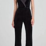 NADINE MERABI Vivianne Velvet Jumpsuit Black Size L Photo 1