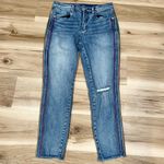 BLANK NYC  Rainbow Embroidered Cropped Jeans Women’s 27 Photo 1