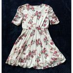 Maurice's Womens White Dress w Floral Casual Silky Sheer Overlay Size Small Photo 7