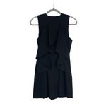 BCBGMAXAZRIA  Women's Black V-neck Sleeveless Draped Open Back Romper Size XXS‎ Photo 3