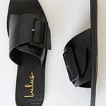 Lulus NWT EARLEENA BLACK SLIDE ON SANDALS Photo 2