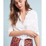 Rails  Scribble Heart White Front Tie Top Rayon Button Up Shirt Summer Feminine Photo 0