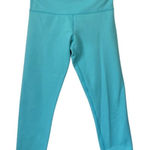 Lululemon  Women’s Teal Mid Rise Leggings Cropped 21” Size‎ 2 Stretch Yoga Run Photo 0