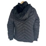 Nautica Womens Black Quilted Puffer Jacket Detachable Hood Water Resistant Sz M Photo 4