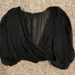 ZARA Metallic Wrap Crop Top Photo 1