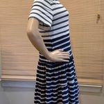 Lands' End Navy and White Striped Tiered V Photo 2