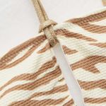 Aerie Pique Animal Print Zebra Keyhole Bandeau Bikini Top size Small Photo 3