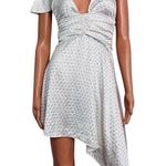 We Wore What  00 Asymmetrical Crystal Halter Tie One Shoulder Mini Dress 0 White Photo 9