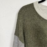 Madewell Green & Tan Merino Wool & Alpaca Blend Sweater Womens S Balloon Sleeve Photo 2