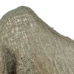 Revolve Nation LTD  Gray Gold Sparkle Open Knit Half Dolman Sleeve Sweater size S Photo 5