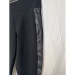 Akira  Black Leggings Womens Small Faux Leather Stripe High Waist Pants Photo 2