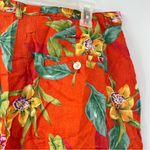 Lauren Ralph Lauren 100% linen orange floral shorts plus size 14W Photo 3