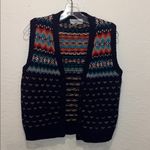 Vintage Multicolor Knit Sweater Vest Blue Size L Photo 1