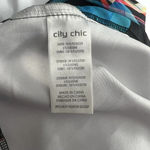 City Chic Prism Printed Peplum Blouse Black Blue Rainbow Size XL / Plus Size 22 Photo 10