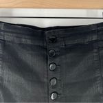 J Brand Natasha Stretch Coated Black Denim Button Fly High Rise Bermuda Shorts Photo 2