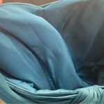 Prom Bridesmaids Dress Women L Blue Twist Sweetheart Fit Flare Lined Sleeveless Size L Photo 9