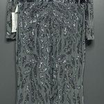 Mac Duggal NWT  5124 Beaded Long Sleeve Evening Gown Charcoal 18 Photo 6