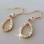 Swavorski Crystals By Swarovski 14k Gold-Plated Open Teardrop Dangle Earrings Photo 5