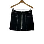 Central Park West  Black Zip Front Mini Skirt Women's Size Medium NEW Photo 1