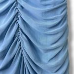 Lulus NWOT Amazing Presence Slate Blue Mesh Ruched Column Maxi Dress Small Photo 11