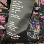 Free People  Meant To Be Blouse Floral Puff Sleeve Top Black Purple Women’s S Photo 7