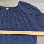 Free People  Womens Sandre Navy Knit Long Sleeve Pullover Sweater Size Small Photo 9