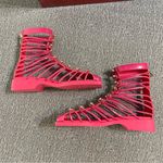 Vivienne Hu New York Square Toe Strapped Leather Cage Sandals Pink Size 7 Photo 5