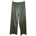 Aerie Offline Real Luxe Wide Leg Olive Green Vegan Leather Pants Medium Photo 1