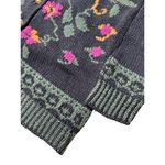Jones New York Exclusive Hand knit 90s Floral Cotton Blend Cardigan M Photo 5
