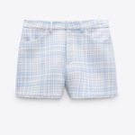 ZARA  Bloggers‎ Favorite Blue Structured Hight Waisted Shorts with Pockets Size L Photo 10