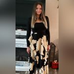 Maxi dress with side ruffle Black Photo 1