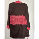 Fernando Sanchez Size XS Chocolate Brown Pink Robe Lace Detail Missing Belt Sexy Photo 5