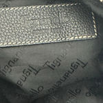 Vintage Tignanello Black Leather Zip Top Handbag Silver Hardware Photo 11