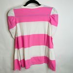 Charter Club  Pink Cream Stripe Puff Long Sleeve T Shirt Sz XS Photo 1