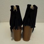 Celia Paola Black Wedge Heel Ankle Bootie Open Toe Cutouts Size 6.5 Photo 7