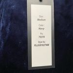 Romeo + Juliet Couture  Midnight Blue Velvet Cold Shoulder Blouse Photo 4