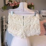 Love, Fire Romantic Flirty Lace Crochet Beige Shorts Back Zip Womens Small Love Fire Photo 6
