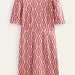 Boden Amaryllis & Botanic Wreath Zoe Jersey Dress Size 8 Photo 6