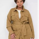 Lane Bryant Women’s Dobby Belted Jacket Size 20 Pockets Utility Stretch(No Belt) Photo 2