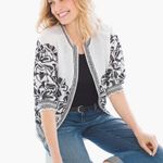 Chico's Chico’s Embroidered Smocked Jacket size 0 Photo 0