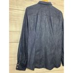 J Crew Women's Denim Blouse Dark Blue Button Up Long Sleeve Cotton SIZE LARGE Photo 2