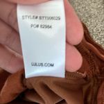 Lulus Lulu’s You're Invited Rust Brown Velvet Square Neck Bodysuit Size S Photo 5