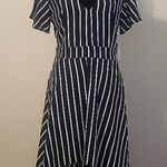 Midnight Doll Women's  Pinstripe Navy & White A-Line Dress Size 11 NWT #6460 Photo 3