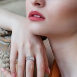 Heart Cubic Zirconia Wedding Engagement Promise Eternity Ring 18K White Photo 3