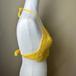 Handmade Yellow Crochet Halter Bralette Crop Top - one size Photo 5