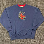M&C Sportswear Women Medium Navy Blue Red Crewneck Sweatshirt Cardinal Photo 0